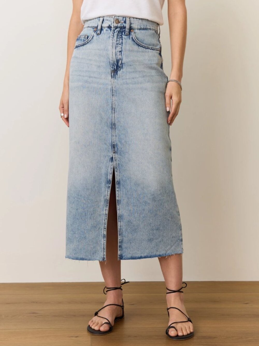 Marine Layer jean skirt 8 midi